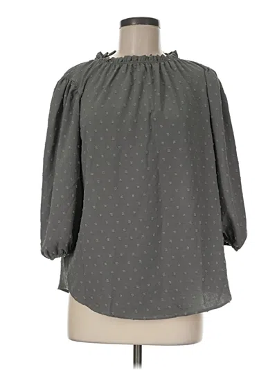 Pre-owned Renee C 3/4 Sleeve Blouse In Gray