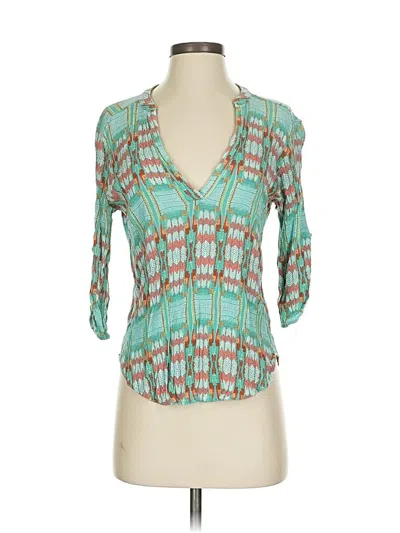 Pre-owned Renee C 3/4 Sleeve Blouse In Green