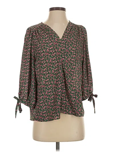 Pre-owned Renee C 3/4 Sleeve Blouse In Green
