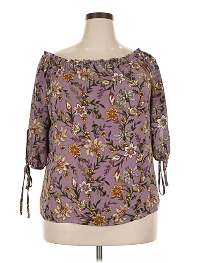 Pre-owned Renee C 3/4 Sleeve Blouse In Purple