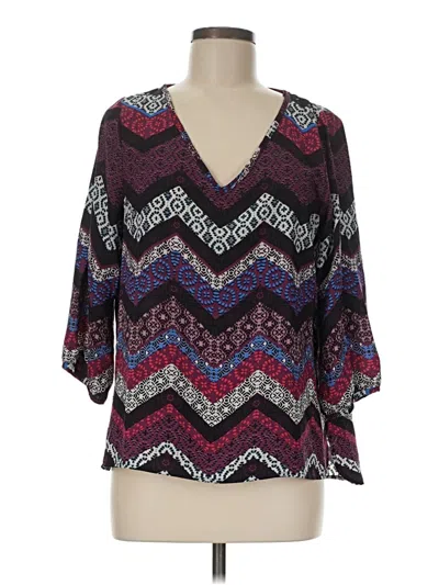 Pre-owned Renee C 3/4 Sleeve Blouse In Purple