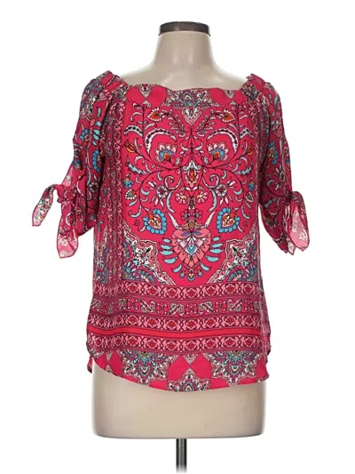 Pre-owned Renee C 3/4 Sleeve Blouse In Red