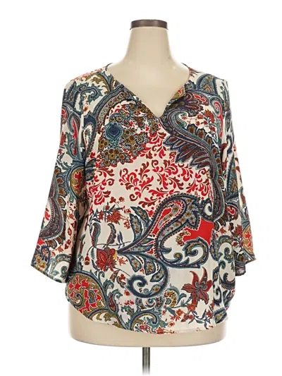 Pre-owned Renee C 3/4 Sleeve Blouse In Red