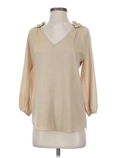 Pre-owned Renee C 3/4 Sleeve Blouse In Tan