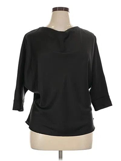 Pre-owned Renee C 3/4 Sleeve Top Black Boatneck Tops