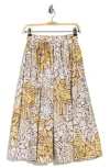 Renee C Pull-on A-line Midi Skirt In Multi