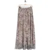Renee C Animal Print Maxi Skirt In Charcoal