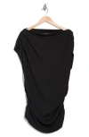 Renee C Asymmetric Ruched Top In Black