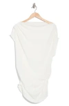 Renee C Asymmetrical Ruched Top In White
