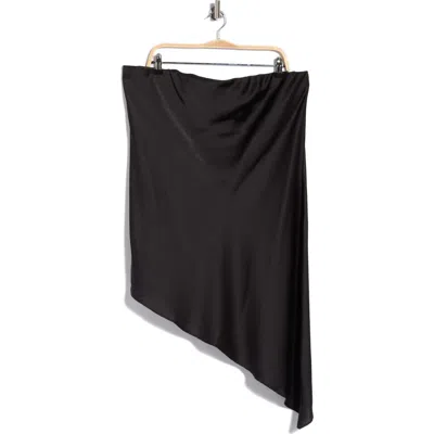Renee C Asymmetric Strapless Tunic Top In Black
