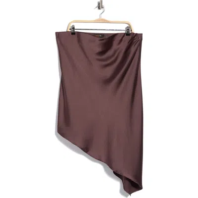 Renee C Asymmetric Strapless Tunic Top In Chocolate