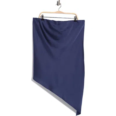 Renee C Asymmetric Strapless Tunic Top In Navy