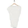 Renee C Asymmetrical Ruched Top In White