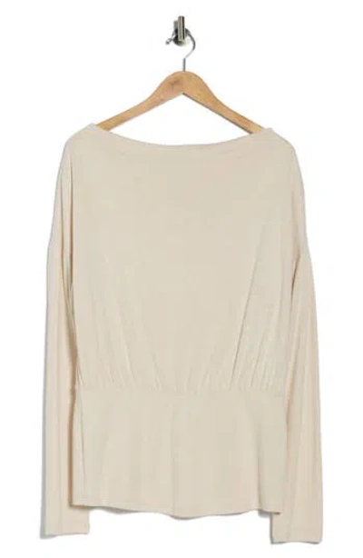 Renee C Banded Hem Top In Neutral