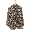 Renee C Bell Sleeve Mesh Top In Black