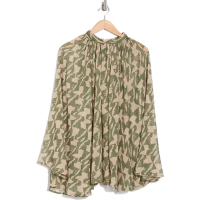 Renee C Bell Sleeve Mesh Top In Green