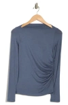 Renee C Boat Neck Knit Top In Blue