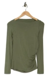 Renee C Boat Neck Knit Top In Green