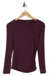 Renee C Boat Neck Knit Top In Purple