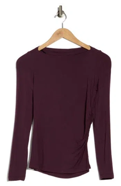 Renee C Boat Neck Knit Top In Purple