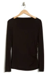 Renee C Boat Neck Top In Black