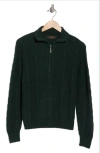 Renee C Braided Quarter Zip Sweater In Green