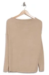Renee C Brushed Knit Boat Neck Top In Dark Taupe
