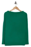 Renee C Brushed Knit Boat Neck Top In Green