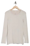 Renee C Brushed Knit Long Sleeve Top In Gray