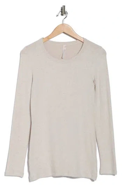 Renee C Brushed Knit Long Sleeve Top In Gray