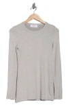 Renee C Brushed Knit Long Sleeve Top In Gray