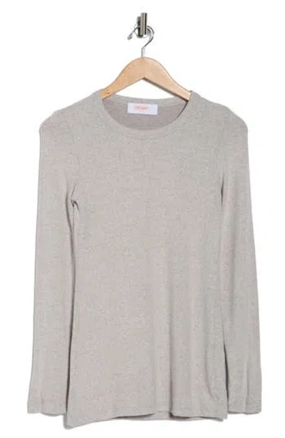 Renee C Brushed Knit Long Sleeve Top In Gray