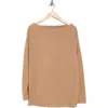 Renee C Brushed Knit Long Sleeve Top In Khaki