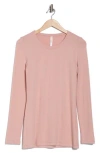Renee C Brushed Knit Long Sleeve Top In Pink
