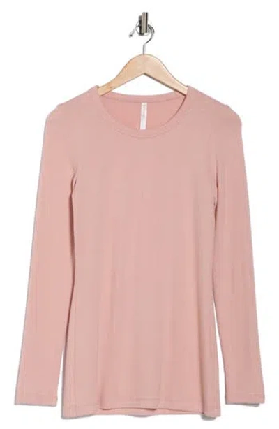 Renee C Brushed Knit Long Sleeve Top In Pink