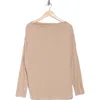 Renee C Brushed Knit Long Sleeve Top In Taupe