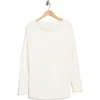 Renee C Brushed Knit Long Sleeve Top In White