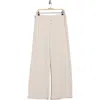 Renee C Button Detail Knit Wide Leg Pants In Neutral