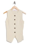 Renee C Button Front Vest In Neutral