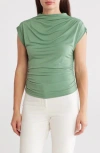 Renee C Women's Highneck Ruched Top In Sage