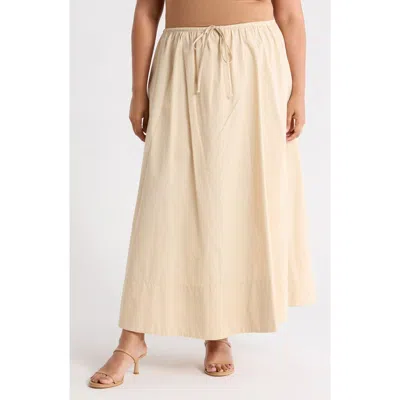 Renee C Cotton Poplin Maxi Skirt In Multi
