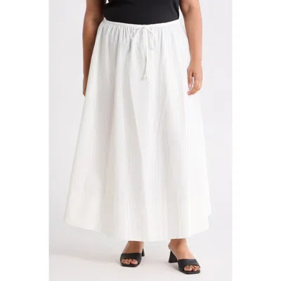 Renee C Cotton Poplin Maxi Skirt In White