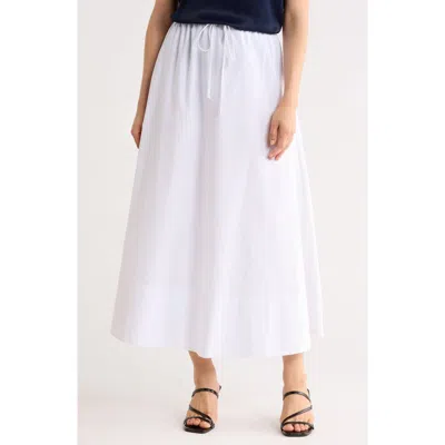 Renee C Cotton Poplin Maxi Skirt In White