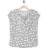 Renee C Cowl Neck Cap Sleeve Satin Top In White