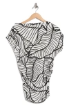Renee C Cowl Neck Cap Sleeve Top In Black