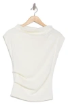 Renee C Cowl Neck Rib Knit Top In Ivory