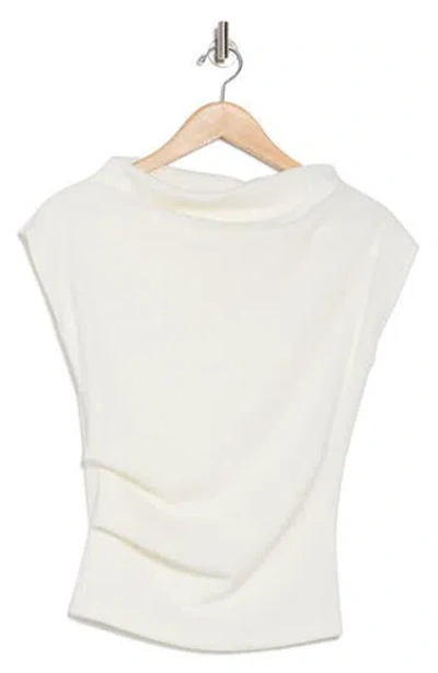 Renee C Cowl Neck Rib Knit Top In Ivory