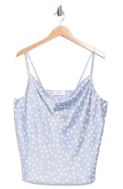 Renee C Cowl Neck Satin Camisole In Blue