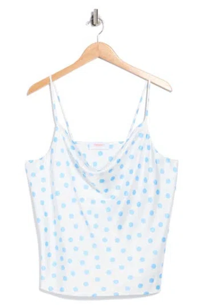 Renee C Cowl Neck Satin Camisole In Blue