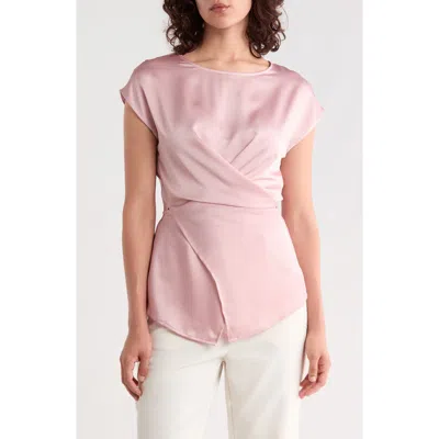 Renee C Cross Front Satin Top In Multi